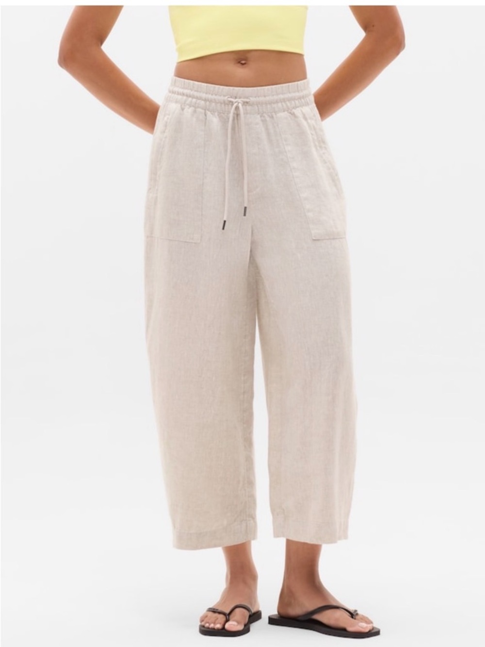 Athleta linen barrel pants
